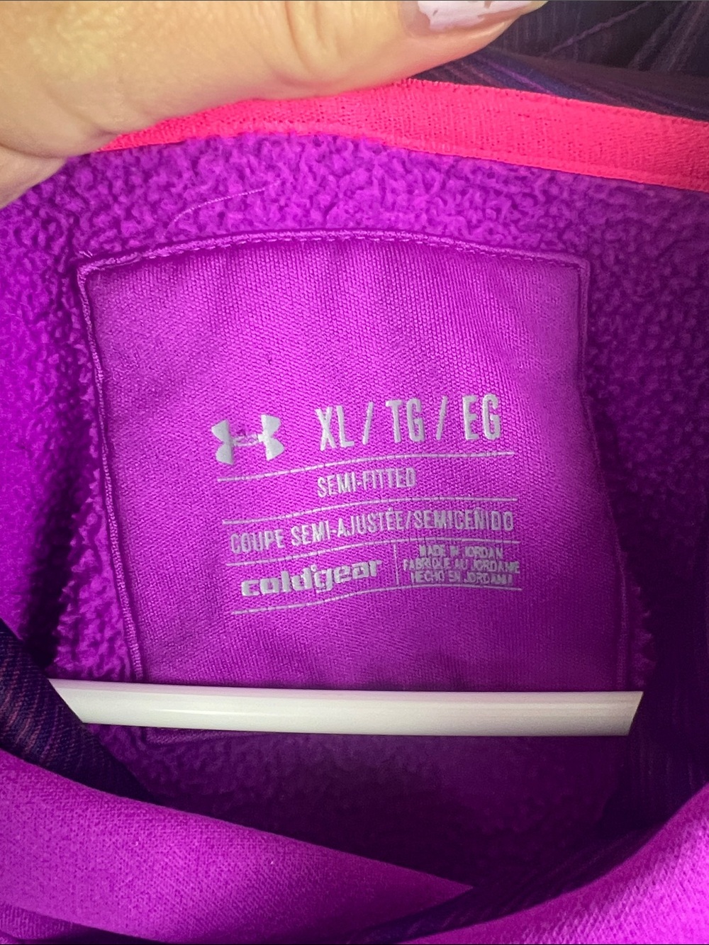 Under Armour Bright Purple Pullover Hoodie with Pink Trim Size XL - Picture 2 of 5